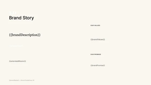 Brand Story canvas template preview
