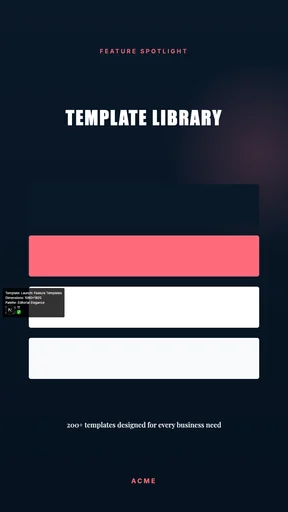 Launch: Feature Templates canvas template preview